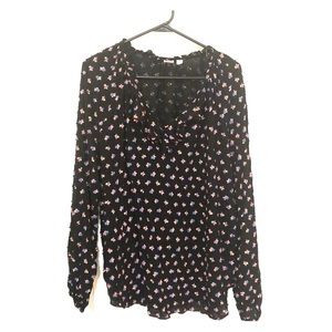 Maternity top - black with little flowers - GAP